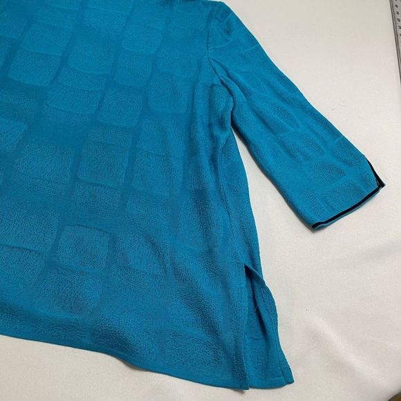 Ming Wang Blue Acrylic Open Front Top Cardigan Sweater Size XL - Picture 11 of 12